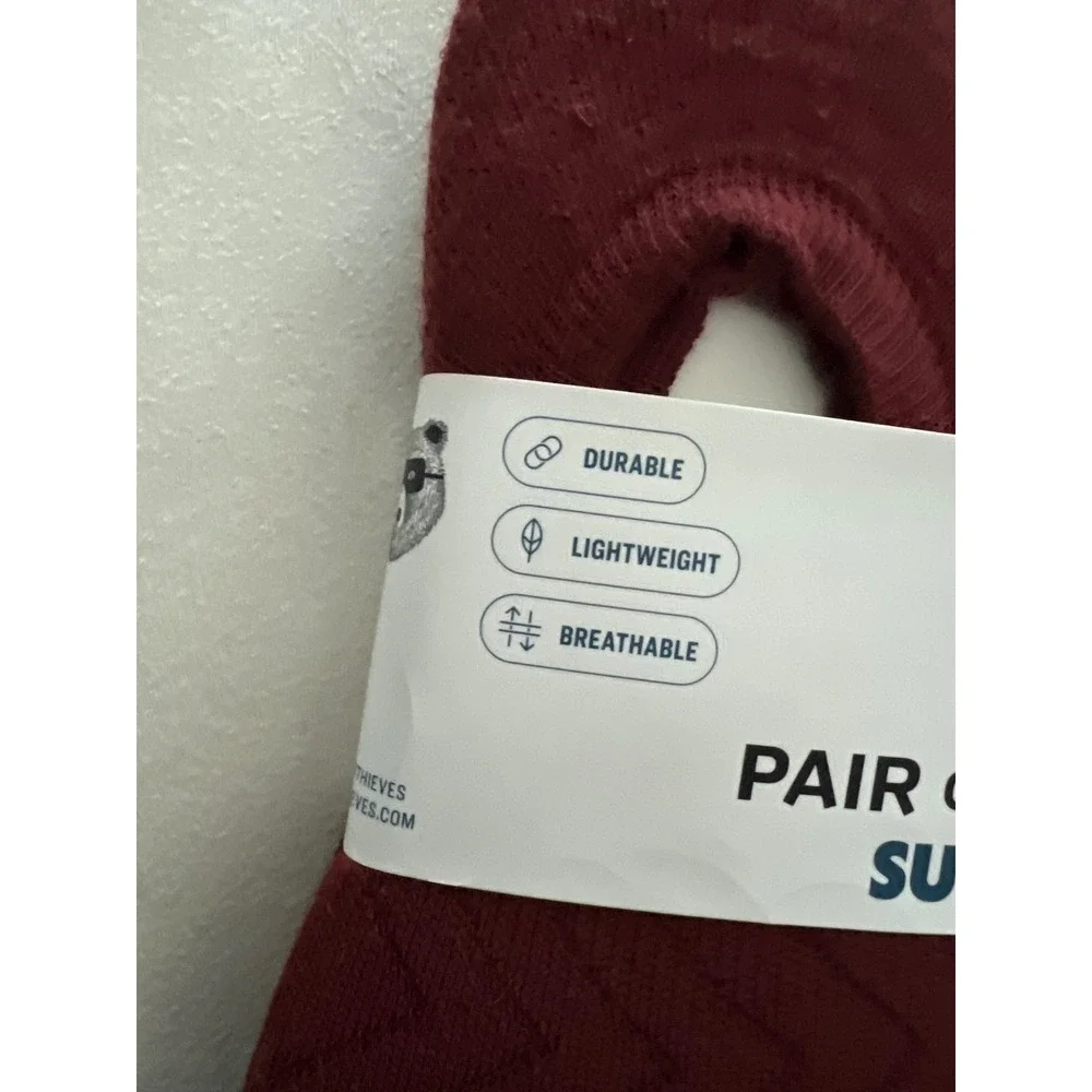 Pair of Thieves SuperAir Cushion No-Show Socks 6 Pack Mineral Red Mens 6-12 NEW